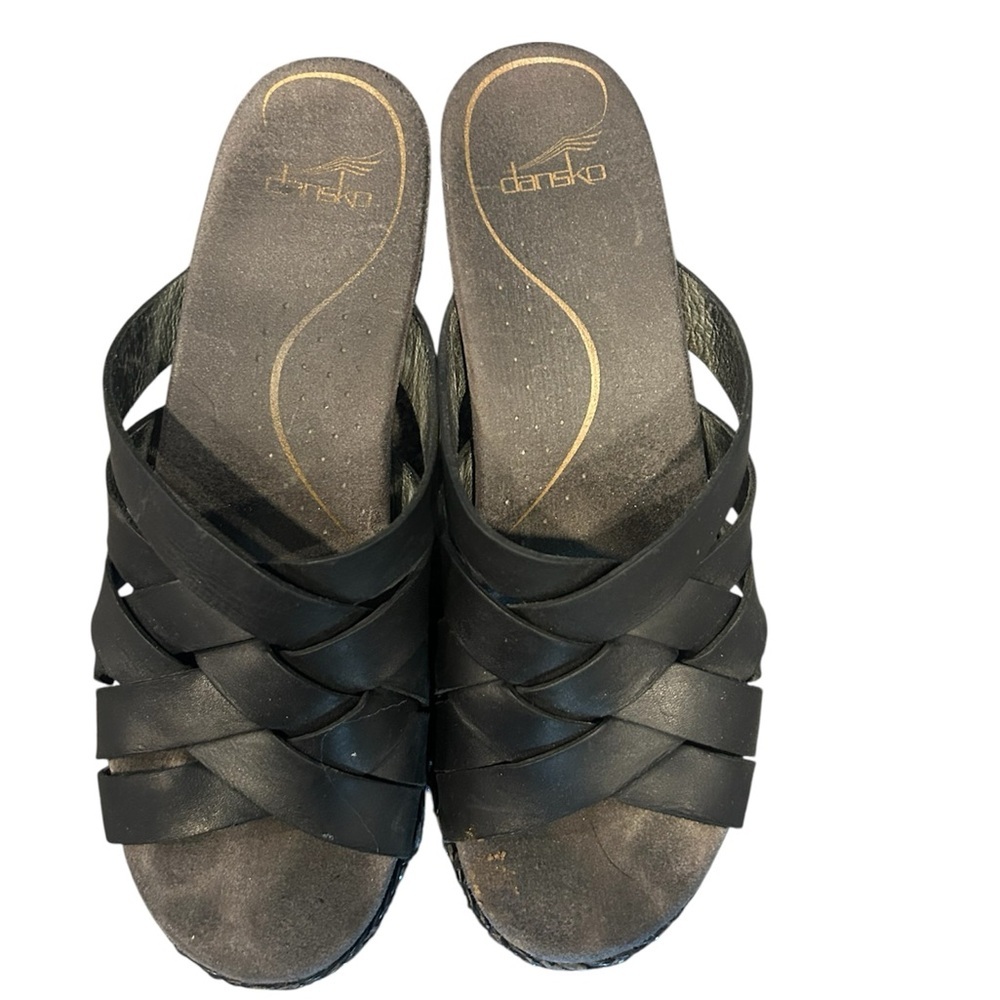 Dansko Black Wedge Sandals - Picture 4 of 7